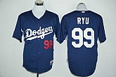 Los Angeles Dodgers #99 Hyun-Jin Ryu Navy Blue Cooperstown Stitched Baseball Jersey,baseball caps,new era cap wholesale,wholesale hats